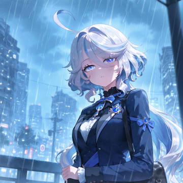Genshin impact furina on a walk