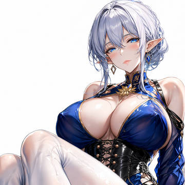 銀色の妖精が纏う、透ける白いタイツ