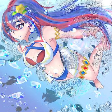 水の中へダイブ