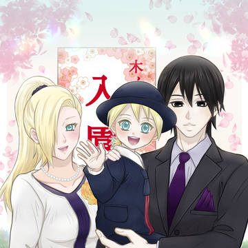 晴れた空と、桜の下で