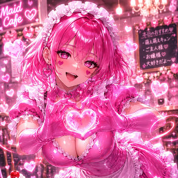 ピンクのラテックスメイドは今日もお仕事💕