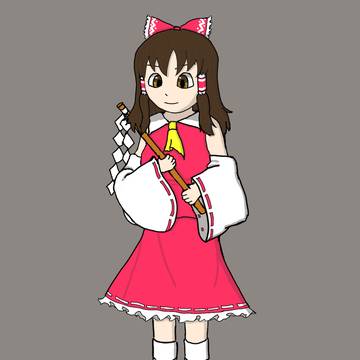 昔描いた霊夢、13年後に完成させた。