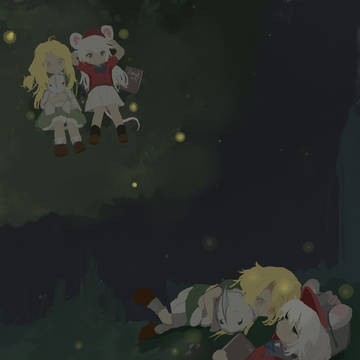 On the grass