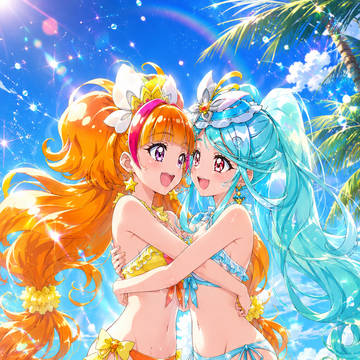 仲良し✨️🩵キュアエクレール&キュアトゥインクル💛