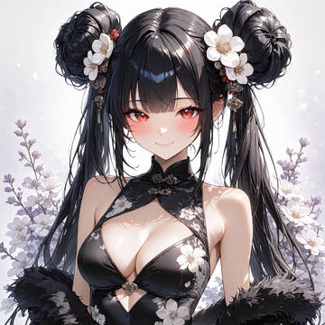 白花をまとった黒衣