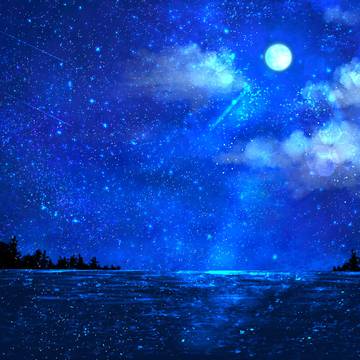 月明りと夜の海