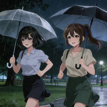 例えばこんな雨宿り?