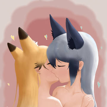 きつねたちのキス