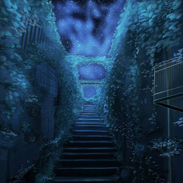 星下の路地裏階段