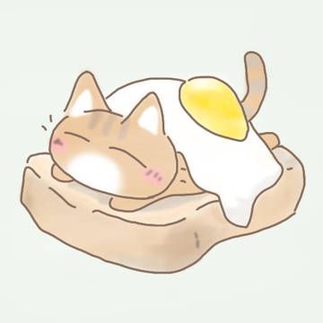 パンに乗ったねこさん