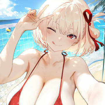 錦木千束 - 夏の海辺でビーチバレー