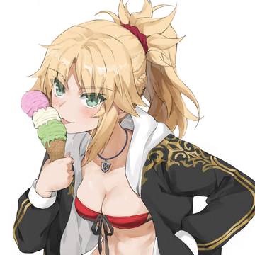 コーンアイスを舐めるモードレッド