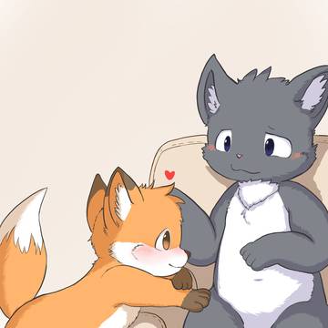 キツネとクロネコ