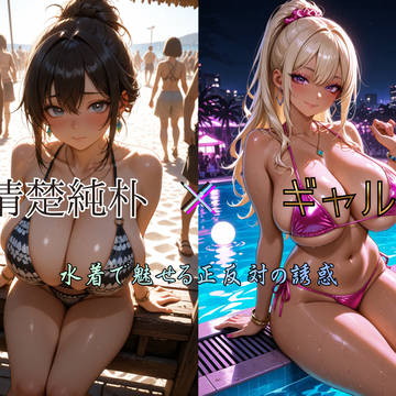清楚純朴×ギャル 水着で魅せる正反対の誘惑
