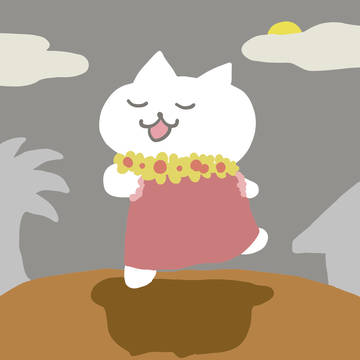 月とダンスdancing cat in moonlight
