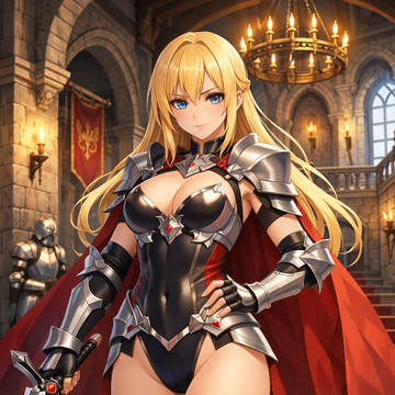城内を駆け抜ける女剣士