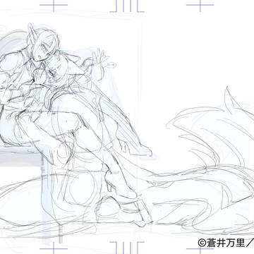 【人狼とエルフ】単行本第1巻カバーラフ
