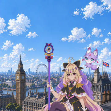 ロンドンのビルの上に座るアルカナ･シャドウ