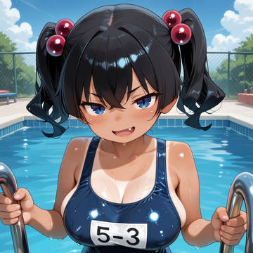 日焼け跡ロリ巨乳 スク水 新モデルおためし
