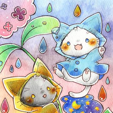 猫さんと水たまり