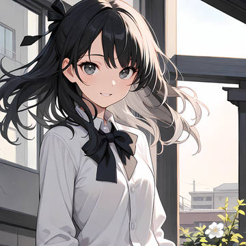 花と制服少女(Remake)