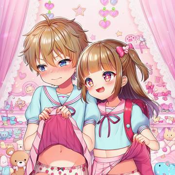 兄妹で女児服タイム！