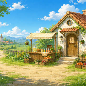 辺境町のジュース屋さんタイトル絵