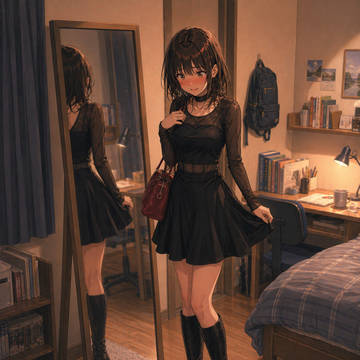 お姉ちゃんの私服をこっそり着て女装してみた