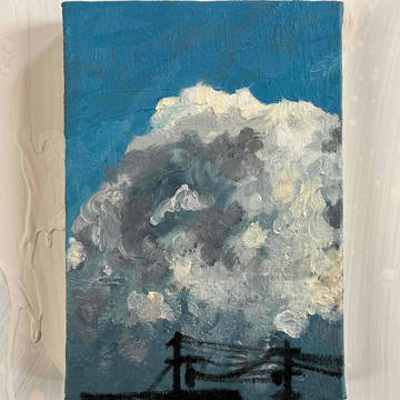原画　油彩「近所の風景　20266」絵画・サムホールサイズ （1