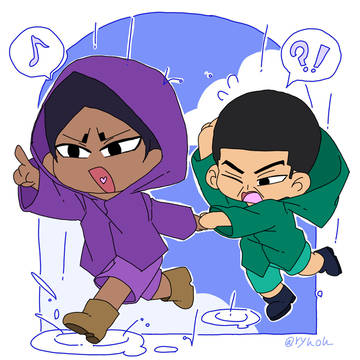 ☔️🌈梅雨の時期ですよ鯉月さん🎏🌙