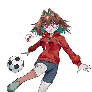 ボールを蹴る駄目ちゃん