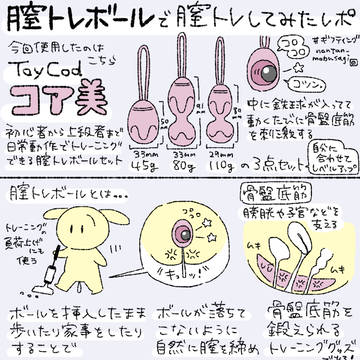 膣トレインナーボール3セットToyCodコア美を使ってみたレポ