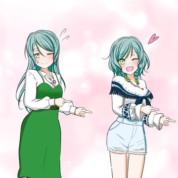 踊る紗夜ちゃんと日菜ちゃん