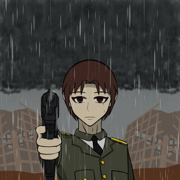 雨の荒野