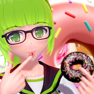 Mintchan eating donut