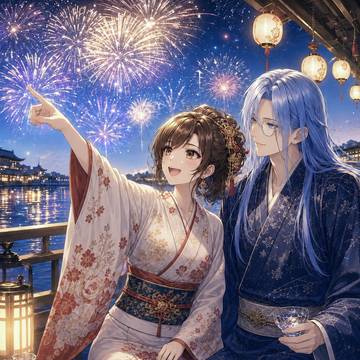 屋形船から見る花火