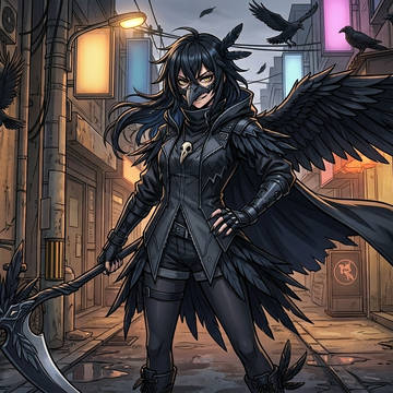 佇む路地裏、黒き影