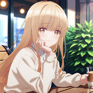 椎名真昼ちゃんとカフェのテラス