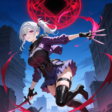アサシンちゃん💜×姫騎士ちゃん🩵