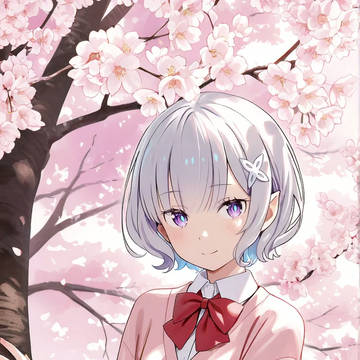 桜の下で新髪型!