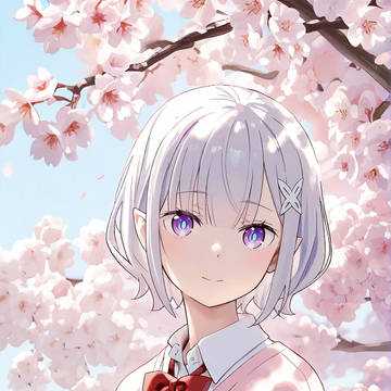 桜の下で新髪型!