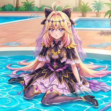 転んでずぶ濡れになってしまったキュアアルカナ・シャドウさん