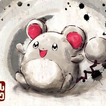 【ポケモン】墨絵風マリル💧