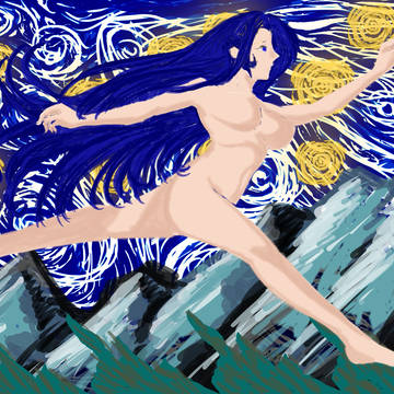 Starry night sky with maura