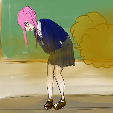 【3Dアニメ】授業中に下痢になった女の子...