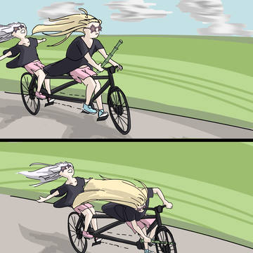 🦊「もう自転車乗るの禁止ね」