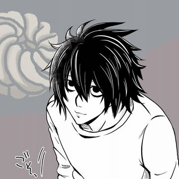 デスノートのＬを描いたよ（色違いも）