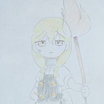 一発描きのオコな魔理沙