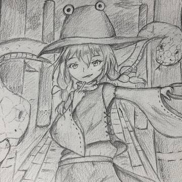 洩矢諏訪子 鉛筆画