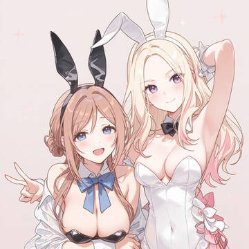 バニーガールな莉波と星南